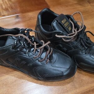 Miu Miu Black Leather Men's Sneakers